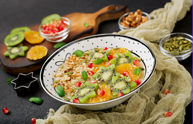 Colorful levapioli food bowl with vegetables, grains, and grilled protein