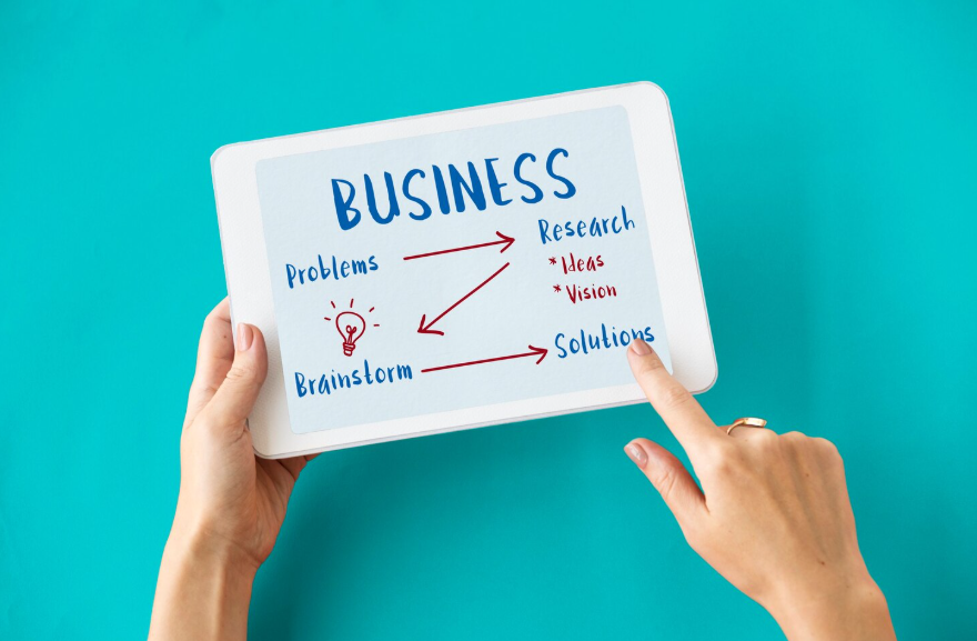 Business owner managing an online business listing to improve local SEO and customer visibility